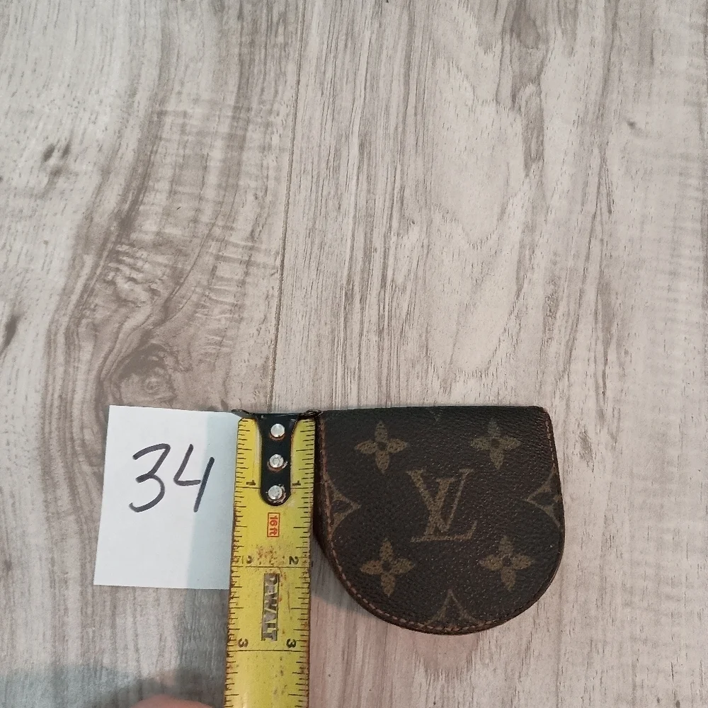 Louis Vuitton Monogram Port Monnaie Guze Coin Wallet Leather Brown
